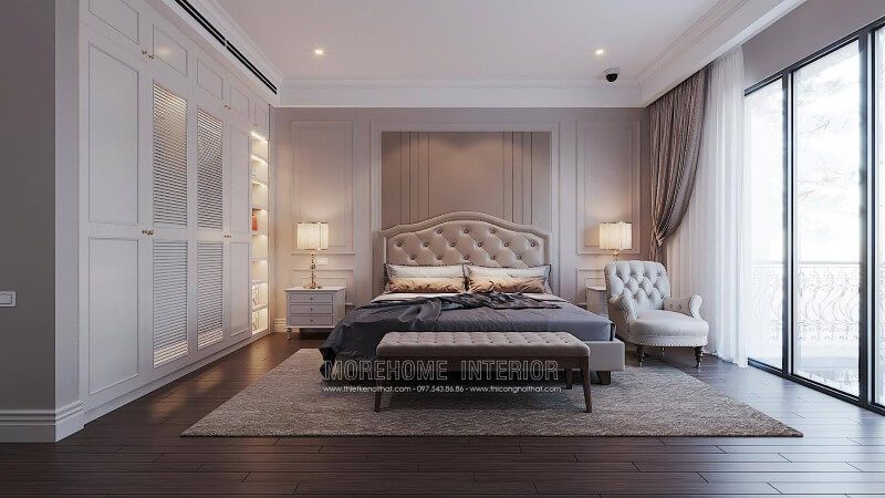 Mẫu tủ quần áo gỗ hiện đại đẹp trong không gian phòng ngủ