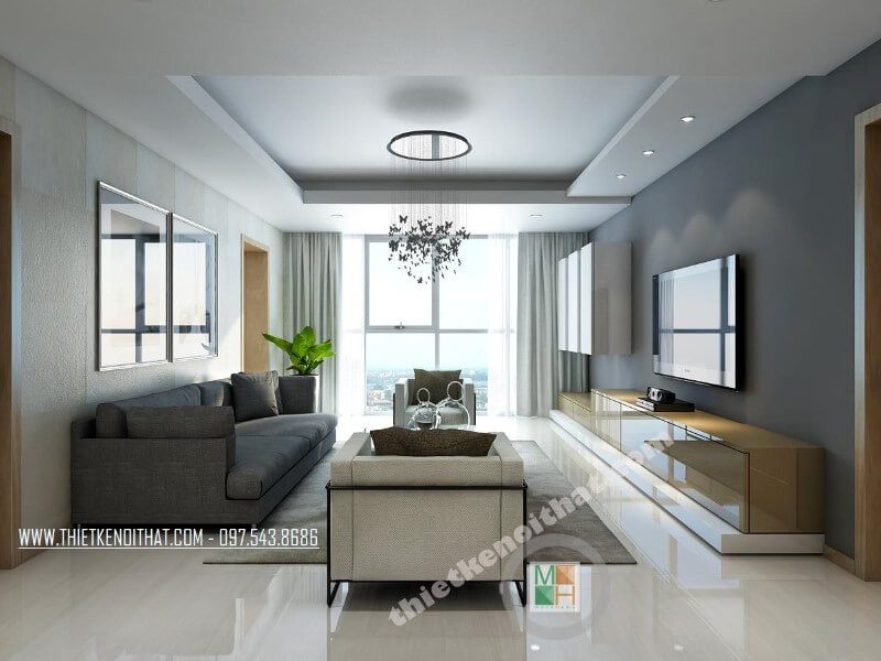 Thiết kế nội thất phòng khách hiện đại là xu hướng chung cho các căn hộ chung cư hiện nay